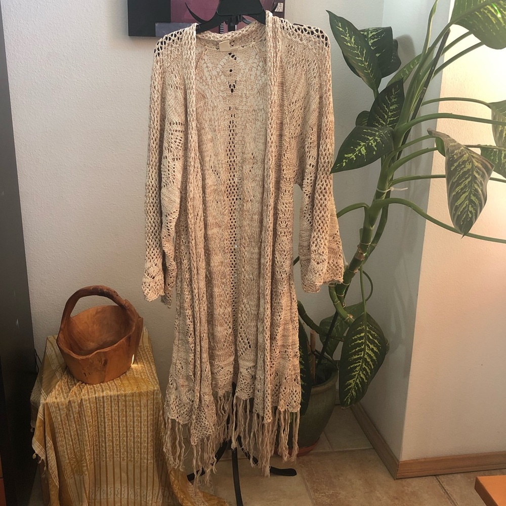 Roxy Crochet Long Sweater / Cardigan